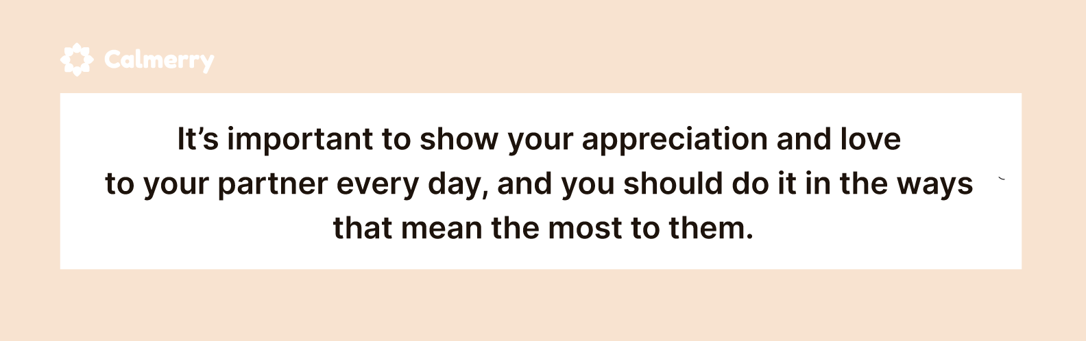 show appreciation to your partner