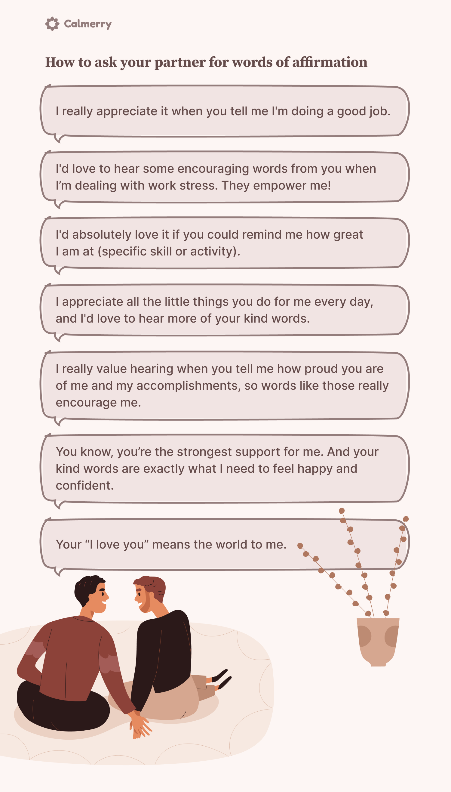 How to ask your partner for words of affirmation list